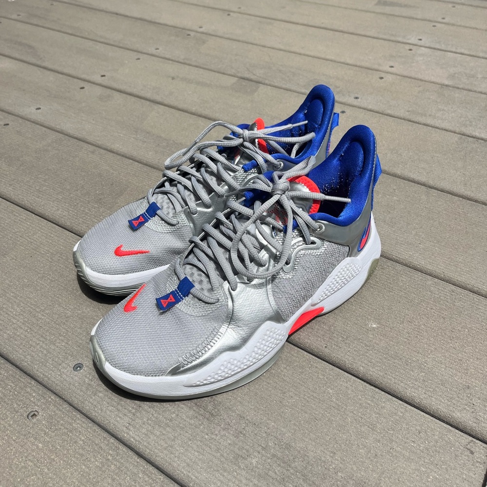 Nike PG 5 Clippers Metallic Silver Basketball Shoes